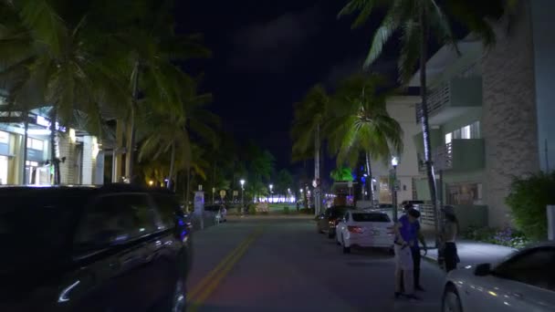 Miami Beach Usa October 2020 Miami Beach Windy Night Motion — Stock Video