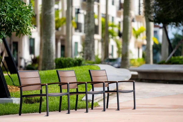 Lege Stoelen Het Park — Stockfoto