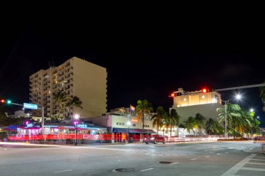 MIAMI BEACH, FL, ABD - 13 Kasım 2020: Washington Avenue Miami Beach 'teki eski lokanta