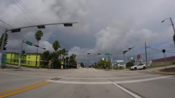 Front View Drive Miami Little River District — Stockvideo