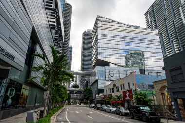 MIAMI, FL, ABD - 27 Kasım 2020: Brickell Şehir Merkezi karma kullanım ve konut projesi