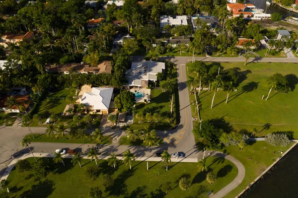 Bayview Park Côté Est Supérieur Miami Quartier Maisons Photo Aérienne — Photo