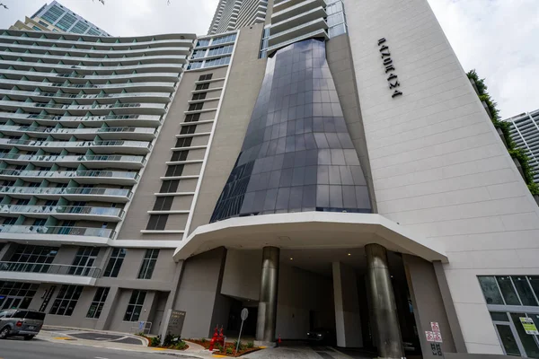 Miami Eua Novembro 2020 Foto Baixo Ângulo Panorama Tower Brickell — Fotografia de Stock