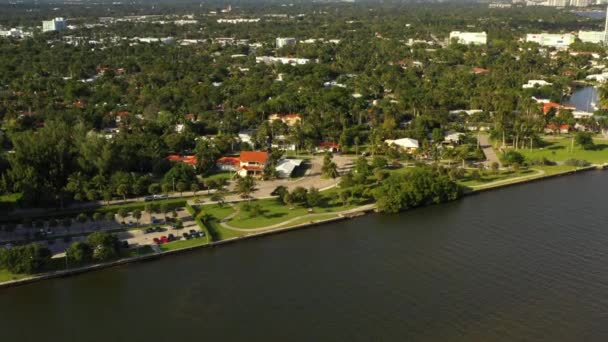 Baywood Park Luchtfoto Drone Video Miami — Stockvideo