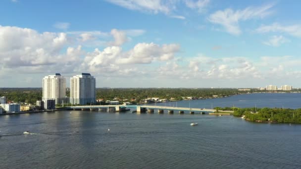 Miami Shores Köprüleri Biscayne Körfezi — Stok video
