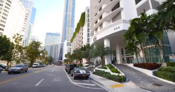 Plaza Brickell Valet Entry Ramp Miami Usa Moving Footage — стокове відео
