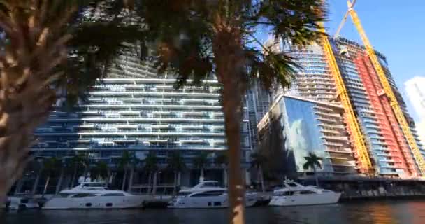 Escena Frente Mar Centro Miami River — Vídeos de Stock