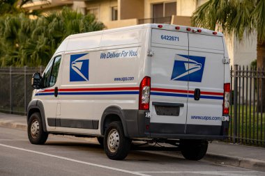 USPS Delivery truck sprinter style clipart
