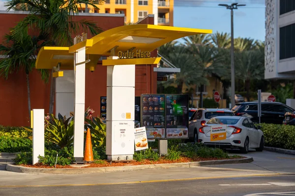 Mcdonalds Drive Two Lanes Menu Display — Stock Photo, Image