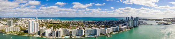 Belo Miami Beach Paisagem Foto Aérea Panorama Estilo — Fotografia de Stock