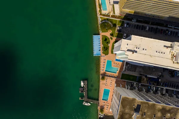 Overhead Foto Drone Miami Beach Kondominium Atas Air — Stok Foto