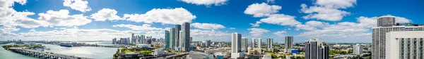 Aerial Landscape Panorama Miami Beach Downtown Cityscape Skyline — Stock Photo, Image