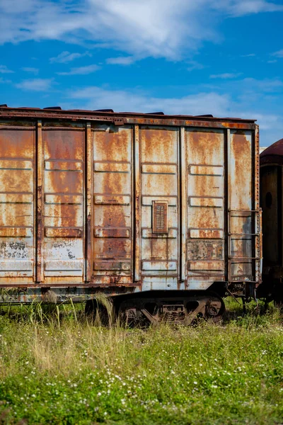 Imagen Del Tren Carga Oxidado Olf — Foto de Stock