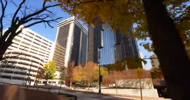 Motion Vídeo Charlotte Plaza Downtown Cena Cidade Eua — Vídeo de Stock