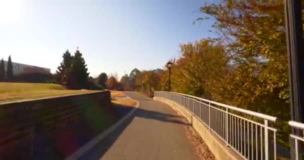 Tour Bicicleta Little Sugar Creek Greenway Charlotte — Vídeos de Stock