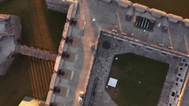 Αεροφωτογραφία Πάνω Από Φρούριο Castillo San Marcos Augustine Usa — Αρχείο Βίντεο