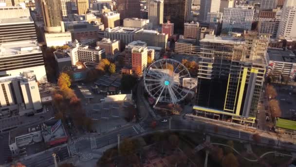 Skyview Atlanta Ruota Panoramica Città — Video Stock