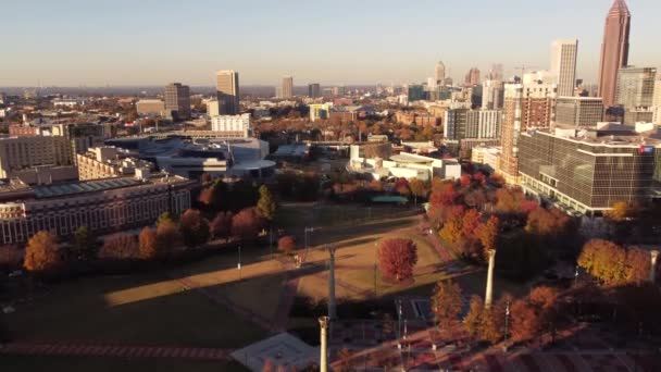 Imágenes Aéreas Centennial Olympic Park Downtown Atlanta Georgia Usa Cerró — Vídeo de stock