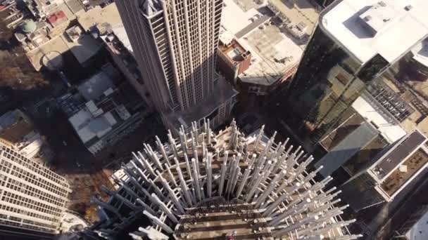 Повітряний Нахил Вгору Висотні Вежі Шарлотт Usa — стокове відео