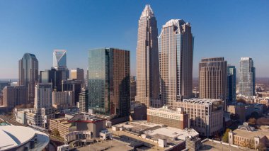 Şehir merkezindeki hava fotoğrafı Charlotte NC USA