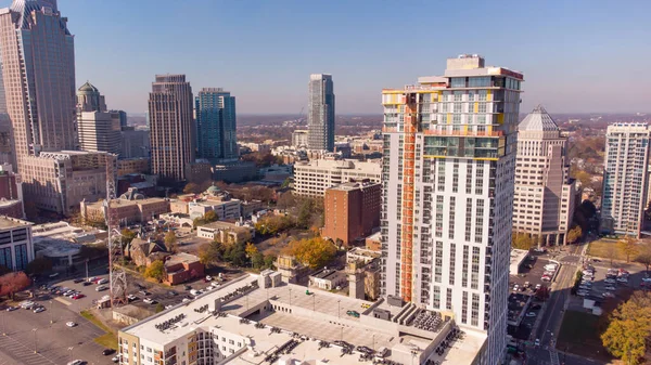 Moderní Highrise Konstrukce Downtown Charlotte Usa — Stock fotografie