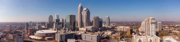 Panorama Aéreo Downtown Charlotte Eua — Fotografia de Stock