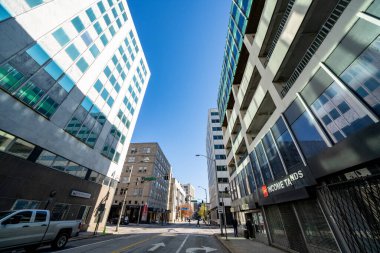 Atlanta şehir merkezindeki binalar Covid 19 Coronavirus salgını sırasında ABD