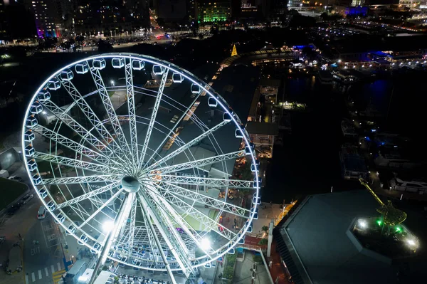 Miami Usa Gennaio 2020 Panorama Aereo Notturno Miami Skyviews Ruota — Foto Stock