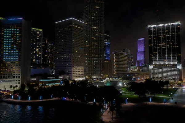 Miami Night Photo City Landscape — Stock Photo, Image