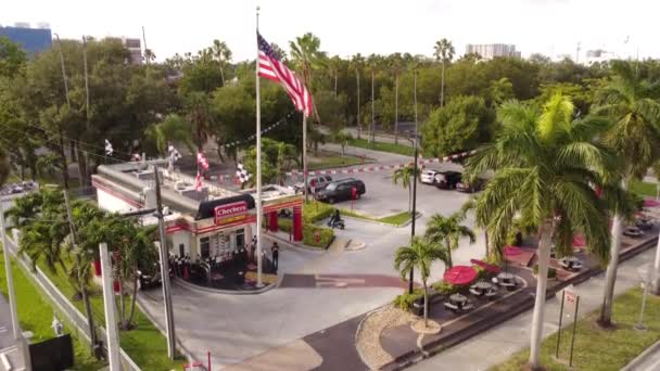 Checkers Fast Food Restaurante Drive Através Centro Miami — Vídeo de Stock