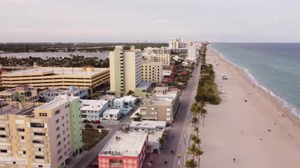 Hôtels Long Hollywood Beach Boardwalk Destination Touristique Célèbre Circa Janvier — Video