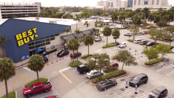 Aventura Usa Enero 2021 Estacionamiento Sin Contacto Best Buy Miami — Vídeo de stock