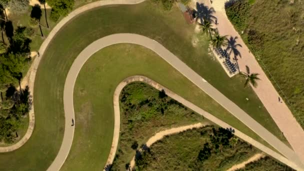 Flygbilder Miami Beach South Pointe Park Landskap — Stockvideo