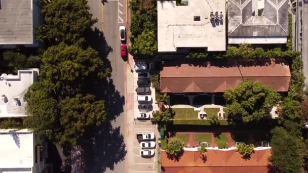 Edificios Apartamentos Imágenes Aéreas Aviones Tripulados Miami Beach — Vídeo de stock