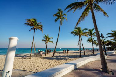 Fort Lauderdale, FL, ABD - 9 Ocak 2021: Fort Lauderdale Beach FL Ocak 2021