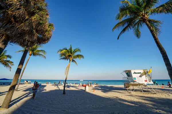 Fort Lauderdale Eua Janeiro 2021 Multidões Turistas Fort Lauderdale Beach — Fotografia de Stock