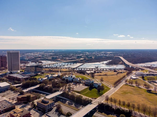 Flygfoto James River Richmond Hdr — Stockfoto