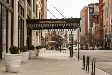 Washington DC, ABD - 17 Ocak 2021: Woodward ve Lothrop Binası Washington DC