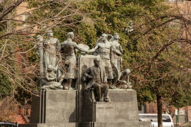 Washington DC, ABD - 17 Ocak 2021: Samuel Gompers Anıt Heykeli Washington DC ABD