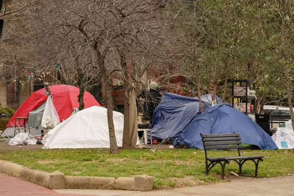 ワシントンDc 2021年1月17日 ワシントンDc Usaのホームレスキャンプ — ストック写真
