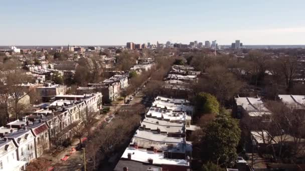 Richmond Virginia Wohngebiet Übergang Die Innenstadt Luftaufnahmen — Stockvideo