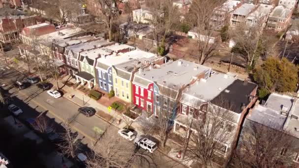 Colorful Townhomes Richmond Virginia Residential Neighborhoods — Stock Video