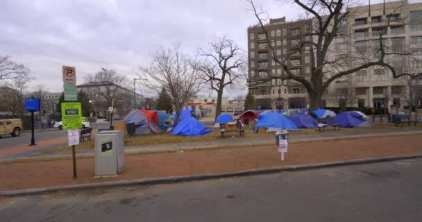 Campeggio Tenda Senza Tetto Washington Usa — Video Stock