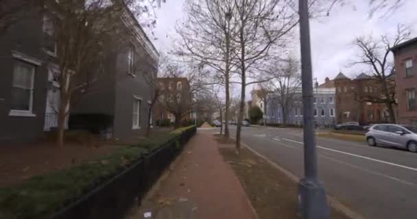 科维德时期华盛顿特区空荡荡的街道19号科罗纳维勒斯封锁了4K — 图库视频影像