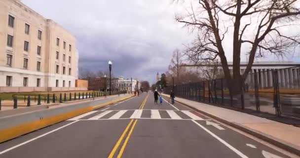 Туристы Вашингтоне Прибыли Инаугурацию Байдена — стоковое видео