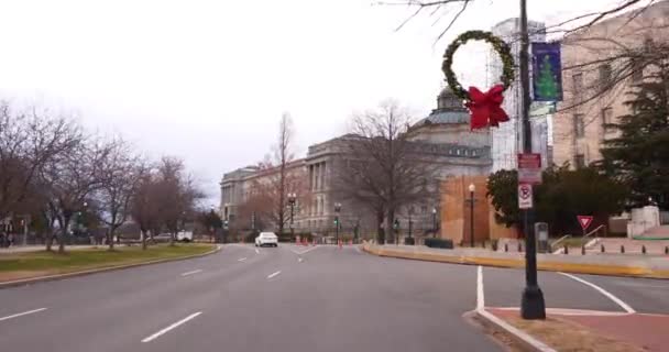 Kongressbibliothek Washington Während Bidens Amtseinführung Abgeriegelt — Stockvideo