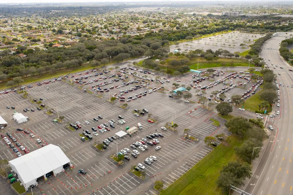 Nomeações Para Vacina Covid Coronavirus Miami Foto Aérea — Fotografia de Stock