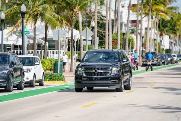 Miami Beach Usa January 2021 Chevy Suburban Lux Uber Suv — 스톡 사진