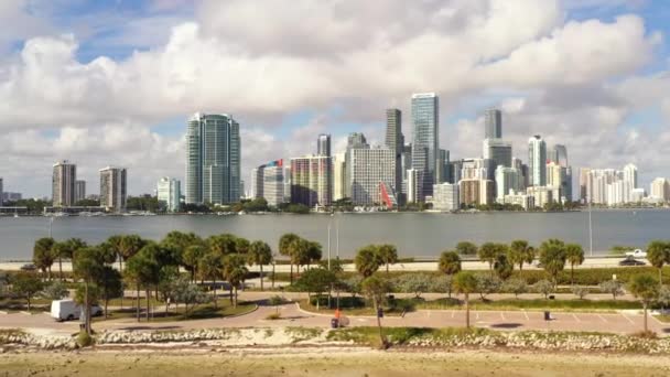 Aerial Clip Establishing Shot Brickell Miami — 图库视频影像