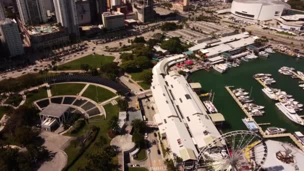 Luftbild Miami Bayside Marktplatz — Stockvideo